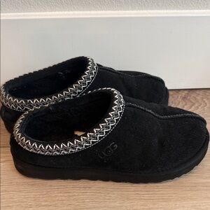 UGG Black Tasman Suede Slippers